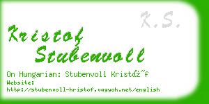 kristof stubenvoll business card